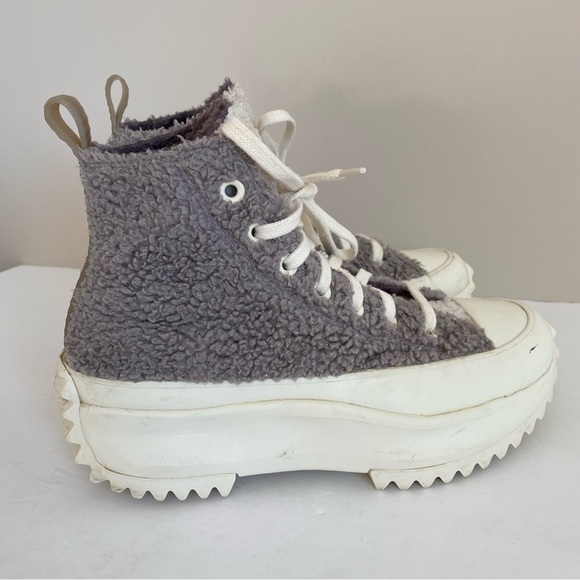 Converse Run Star Hike Sherpa Gray mauve Lined Platform Sneakers size 7 - Picture 8 of 16